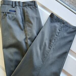 Dockers Flat Front Straight Fit Slacks W36 L32 cotton dark grey office chinos